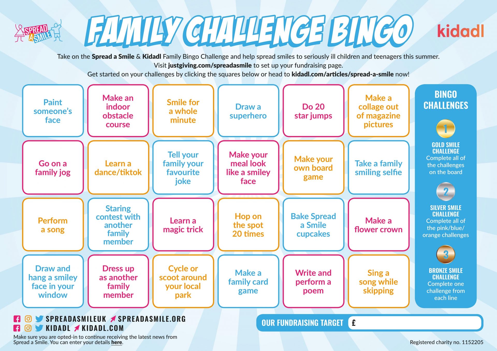 Take The Family Bingo Challenge Spread A Smile