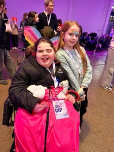 Imogen and her sister at the Spread a Smile Winter Party 2026